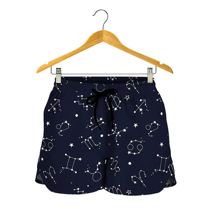 Zodiac Star Signs Pattern Print Women's Shorts