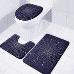 Zodiac Symbols Circle Print 3 Piece Bath Mat Set