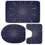 Zodiac Symbols Circle Print 3 Piece Bath Mat Set