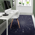 Zodiac Symbols Circle Print Area Rug