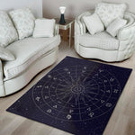 Zodiac Symbols Circle Print Area Rug