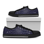 Zodiac Symbols Circle Print Black Low Top Shoes 