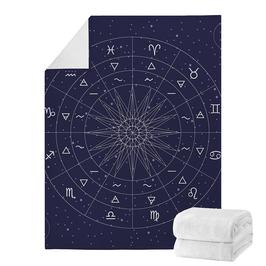 Zodiac Symbols Circle Print Blanket