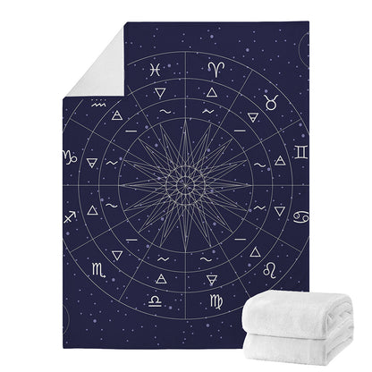 Zodiac Symbols Circle Print Blanket
