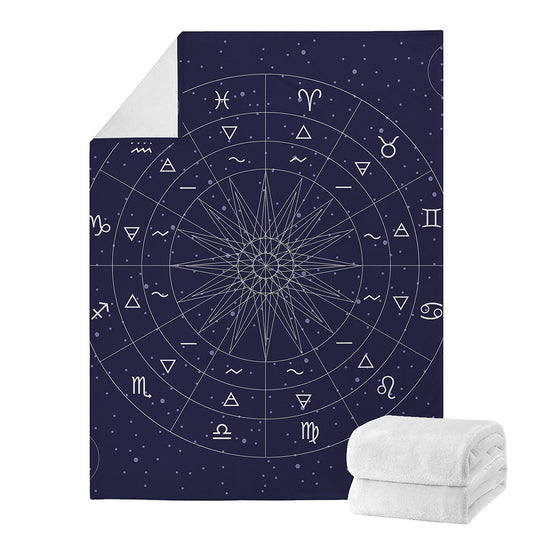 Zodiac Symbols Circle Print Blanket