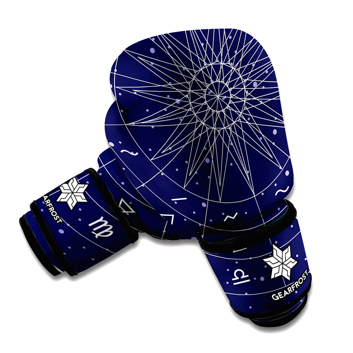 Zodiac Symbols Circle Print Boxing Gloves