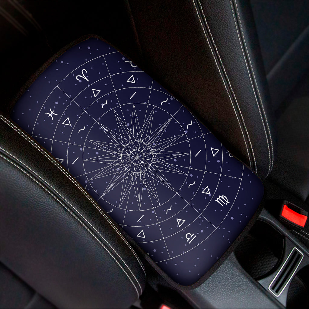 Zodiac Symbols Circle Print Car Center Console Cover