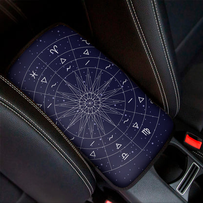 Zodiac Symbols Circle Print Car Center Console Cover