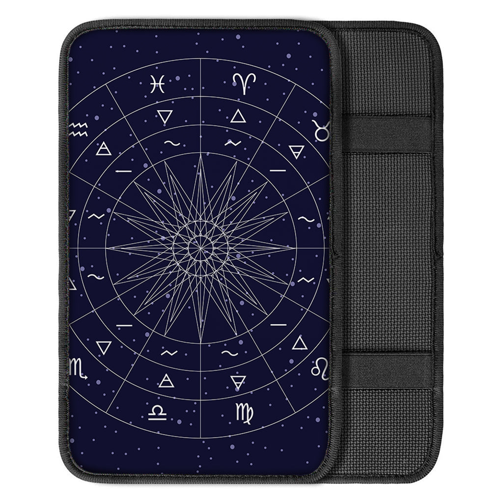 Zodiac Symbols Circle Print Car Center Console Cover