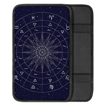 Zodiac Symbols Circle Print Car Center Console Cover