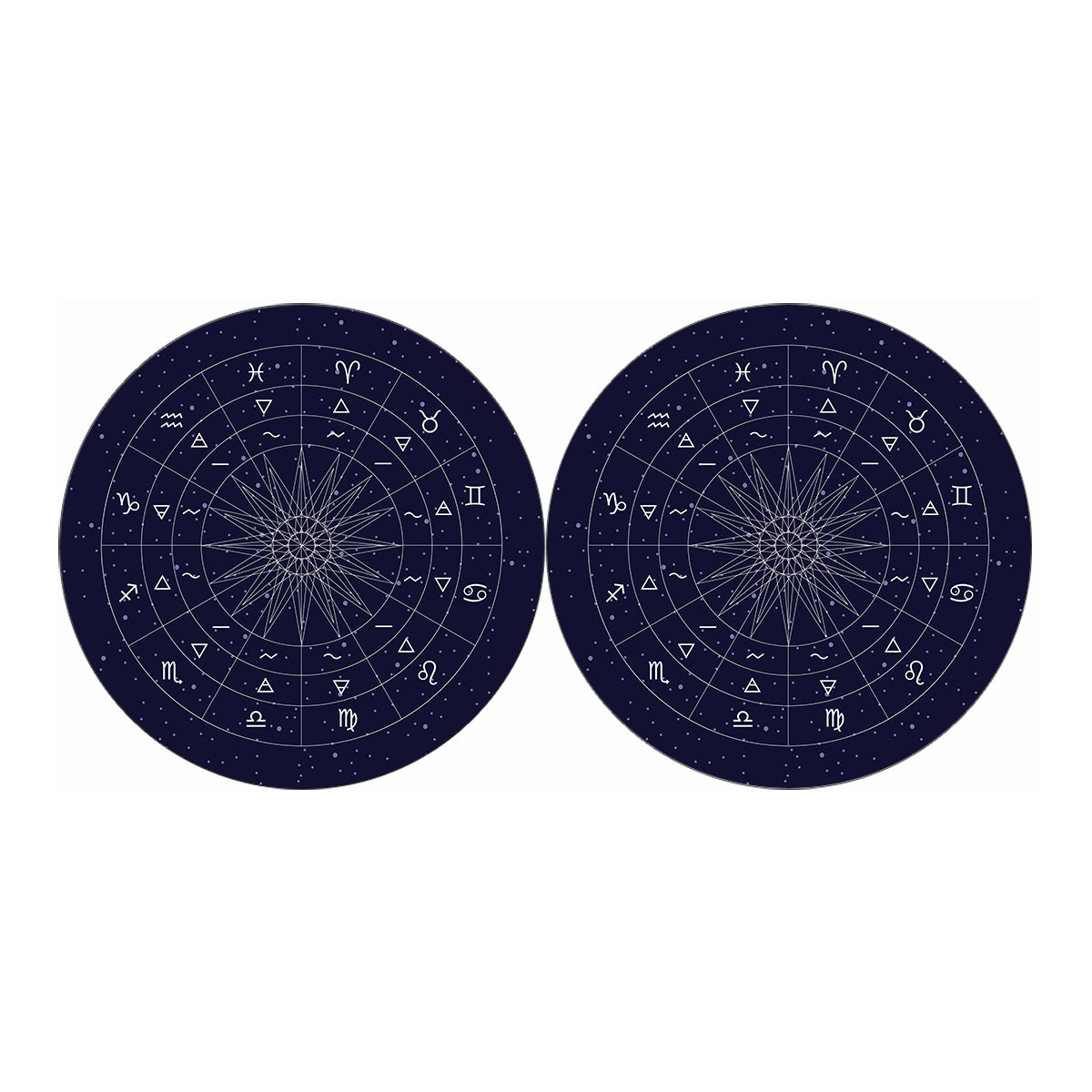 Zodiac Symbols Circle Print Car Coasters