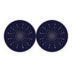 Zodiac Symbols Circle Print Car Coasters