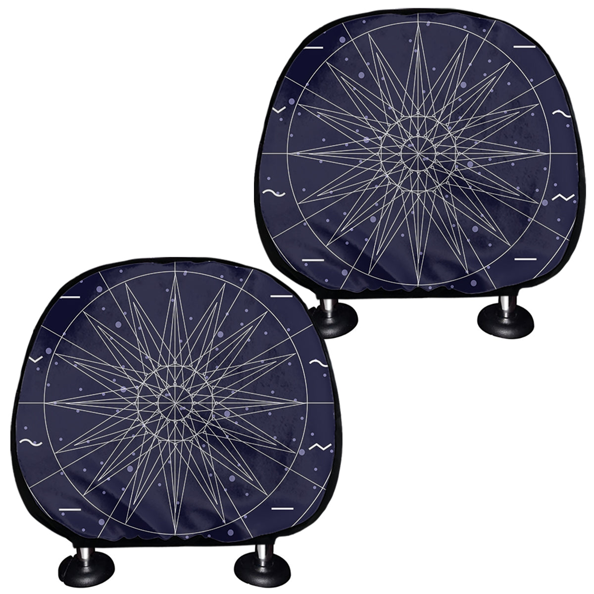 Zodiac Symbols Circle Print Car Headrest Covers