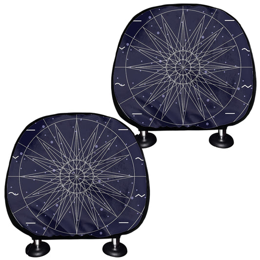 Zodiac Symbols Circle Print Car Headrest Covers
