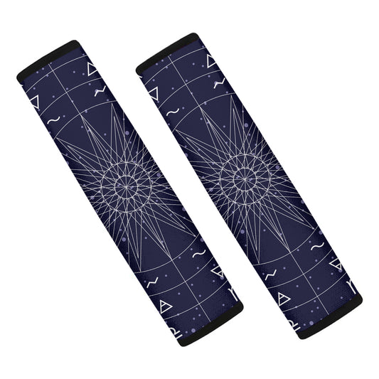 Zodiac Symbols Circle Print Car Seat Belt Covers
