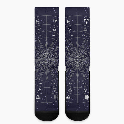 Zodiac Symbols Circle Print Crew Socks