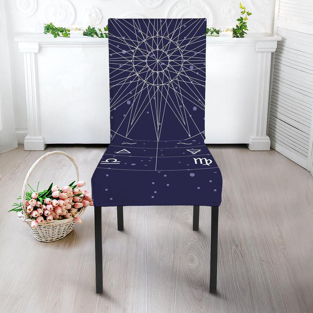 Zodiac Symbols Circle Print Dining Chair Slipcover