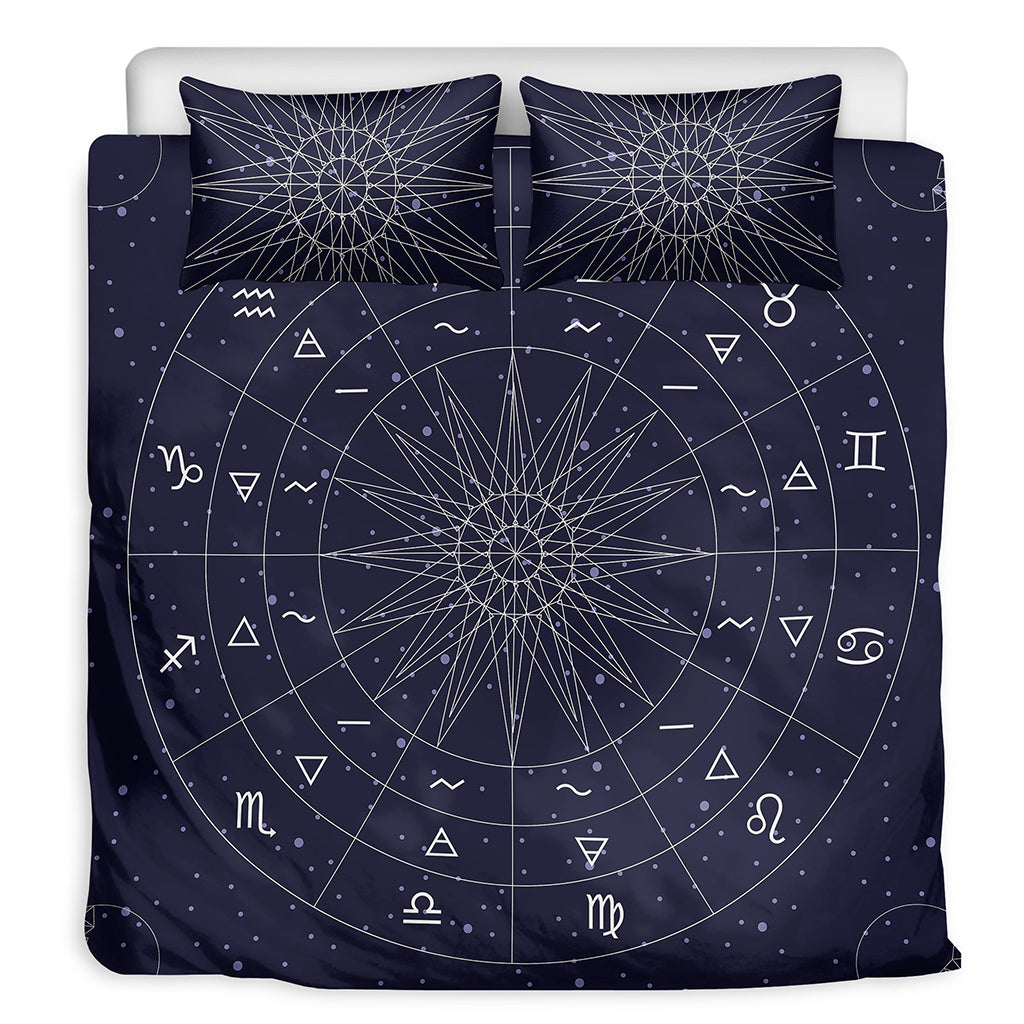 Zodiac Symbols Circle Print Duvet Cover Bedding Set