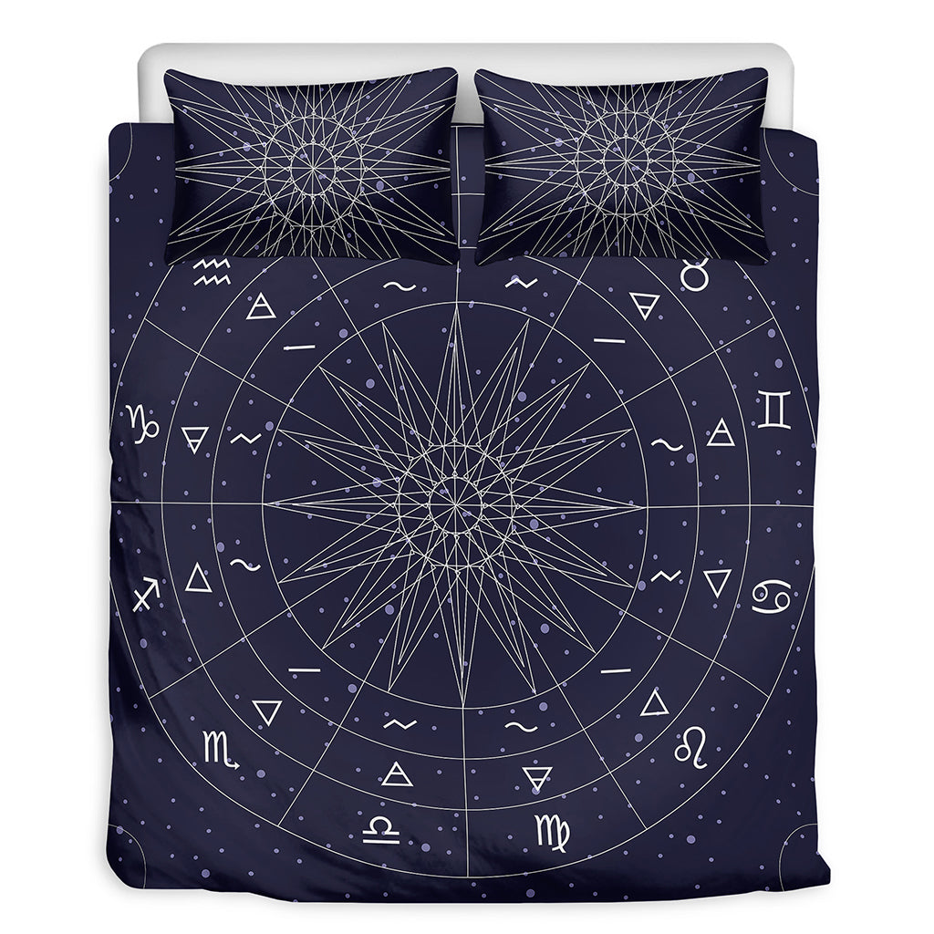 Zodiac Symbols Circle Print Duvet Cover Bedding Set