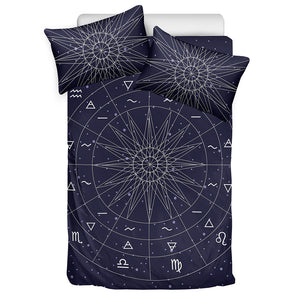Zodiac Symbols Circle Print Duvet Cover Bedding Set