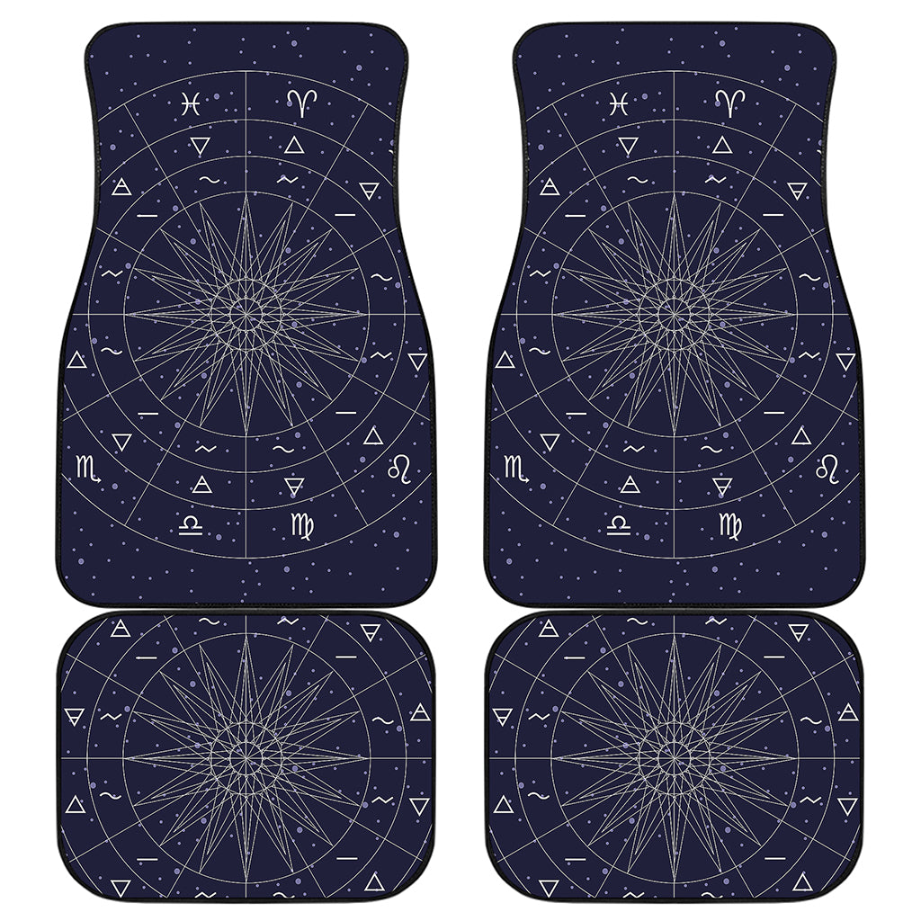 Zodiac Symbols Circle Print Front and Back Car Floor Mats