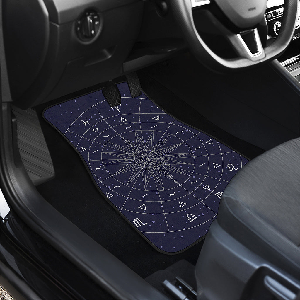 Zodiac Symbols Circle Print Front and Back Car Floor Mats