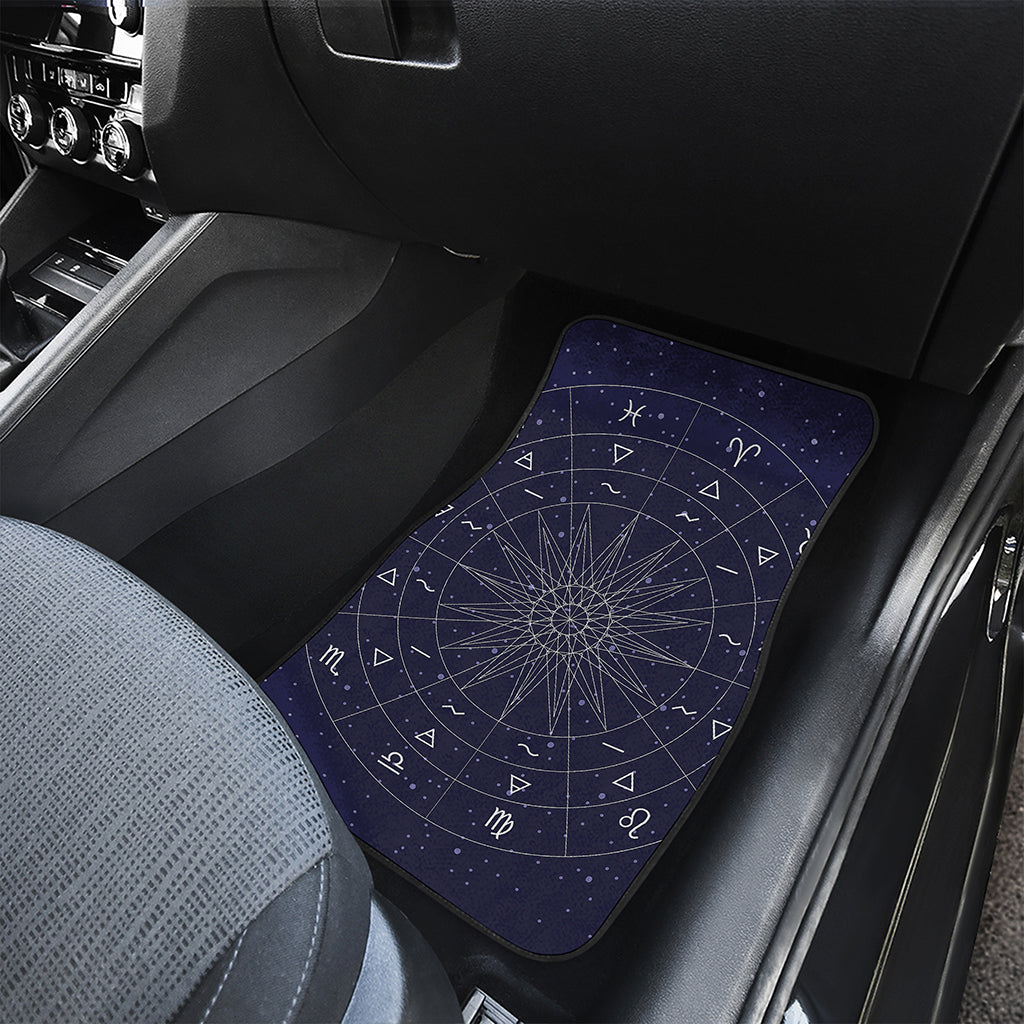 Zodiac Symbols Circle Print Front and Back Car Floor Mats