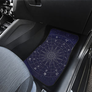 Zodiac Symbols Circle Print Front and Back Car Floor Mats