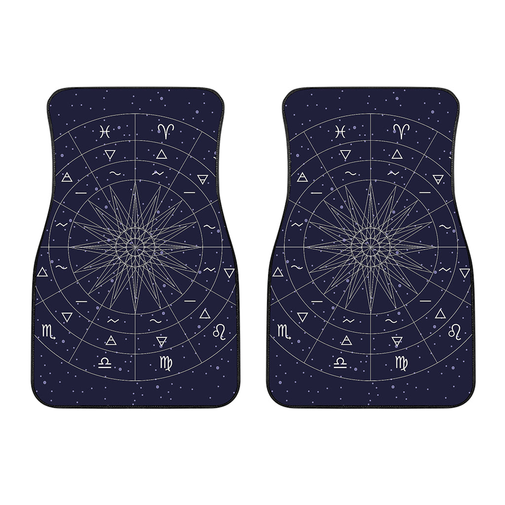 Zodiac Symbols Circle Print Front Car Floor Mats