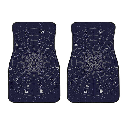 Zodiac Symbols Circle Print Front Car Floor Mats