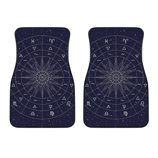 Zodiac Symbols Circle Print Front Car Floor Mats