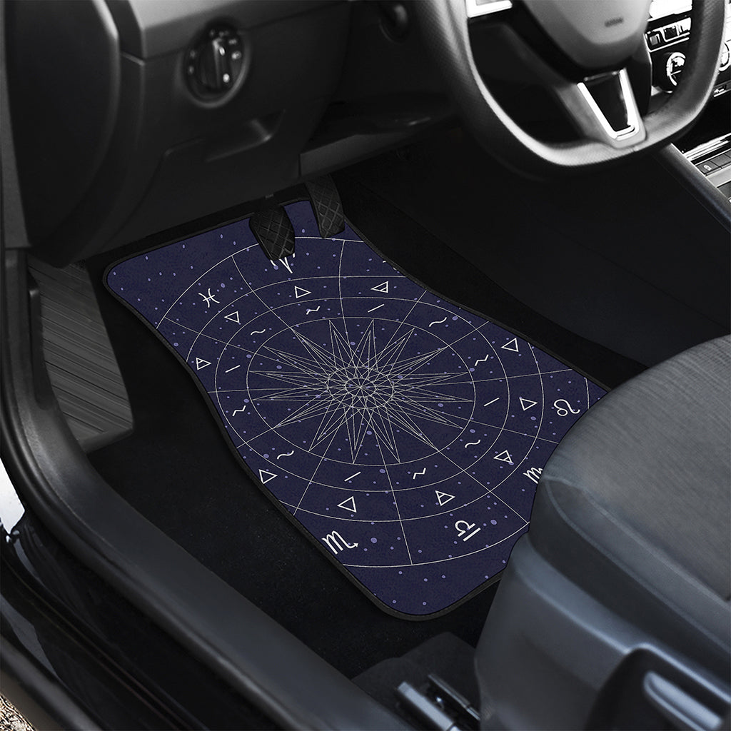 Zodiac Symbols Circle Print Front Car Floor Mats