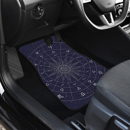 Zodiac Symbols Circle Print Front Car Floor Mats