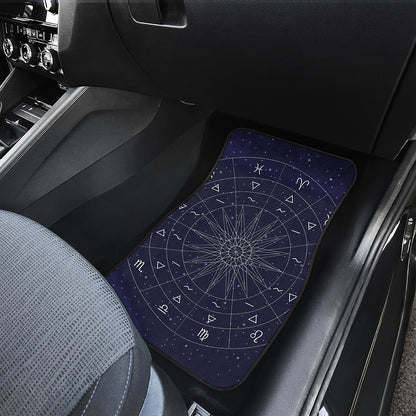 Zodiac Symbols Circle Print Front Car Floor Mats