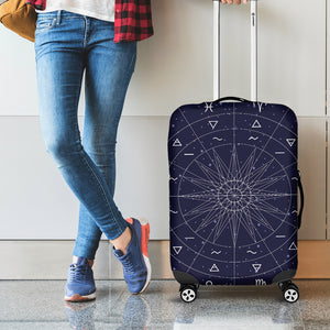 Zodiac Symbols Circle Print Luggage Cover