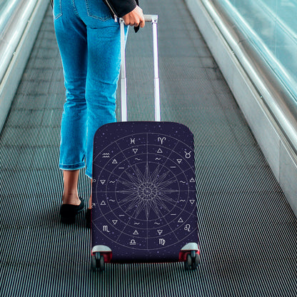 Zodiac Symbols Circle Print Luggage Cover