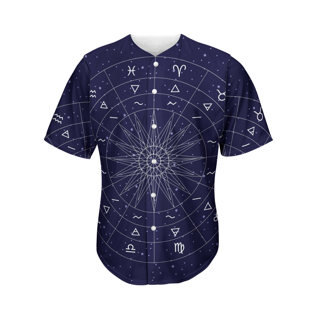 Zodiac Symbols Circle Print Men's Baseball Jersey