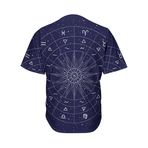 Zodiac Symbols Circle Print Men's Baseball Jersey