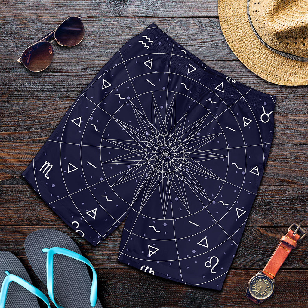 Zodiac Symbols Circle Print Men's Shorts