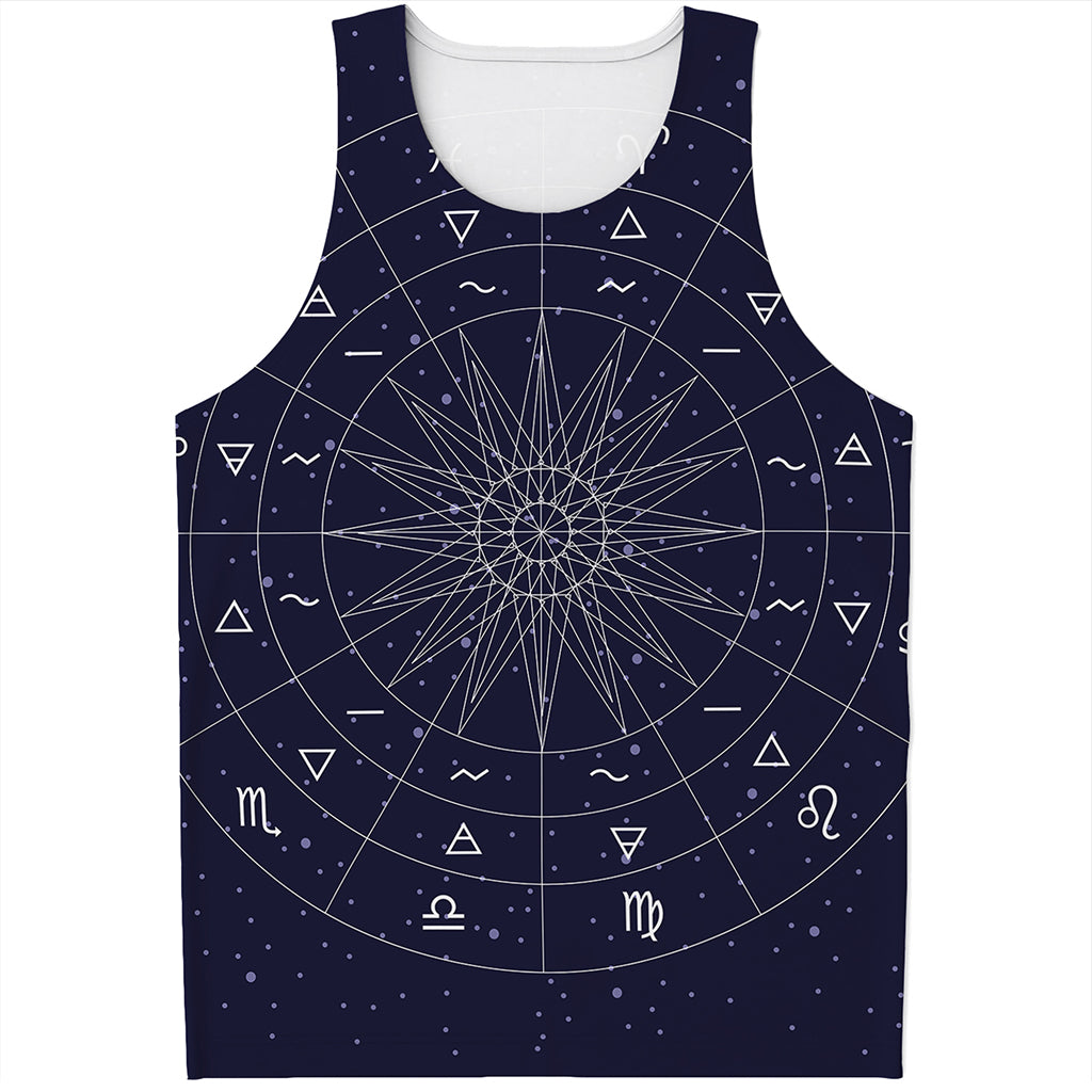 Zodiac Symbols Circle Print Men's Tank Top