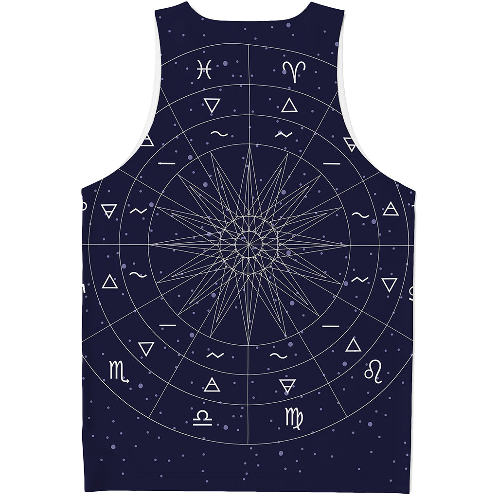 Zodiac Symbols Circle Print Men's Tank Top