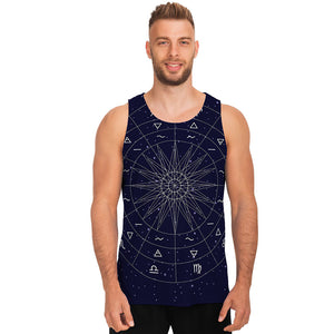 Zodiac Symbols Circle Print Men's Tank Top