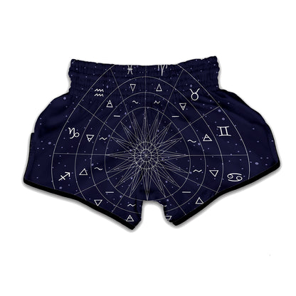 Zodiac Symbols Circle Print Muay Thai Boxing Shorts