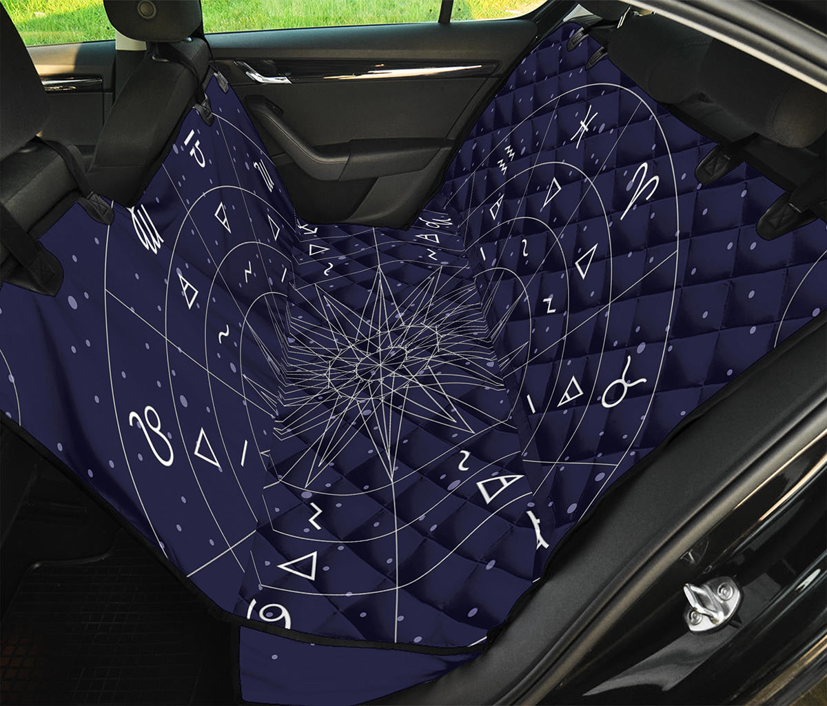 Zodiac Symbols Circle Print Pet Car Back Seat Cover