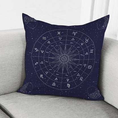 Zodiac Symbols Circle Print Pillow Cover