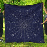 Zodiac Symbols Circle Print Quilt
