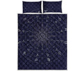 Zodiac Symbols Circle Print Quilt Bed Set