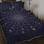 Zodiac Symbols Circle Print Quilt Bed Set