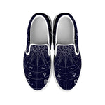 Zodiac Symbols Circle Print White Slip On Shoes
