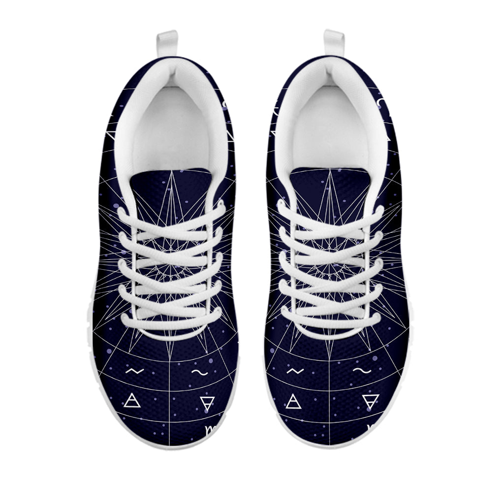 Zodiac Symbols Circle Print White Sneakers